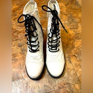 White ankle boots I bought 4 months ago. I have only worn them 3 times maybe 4.